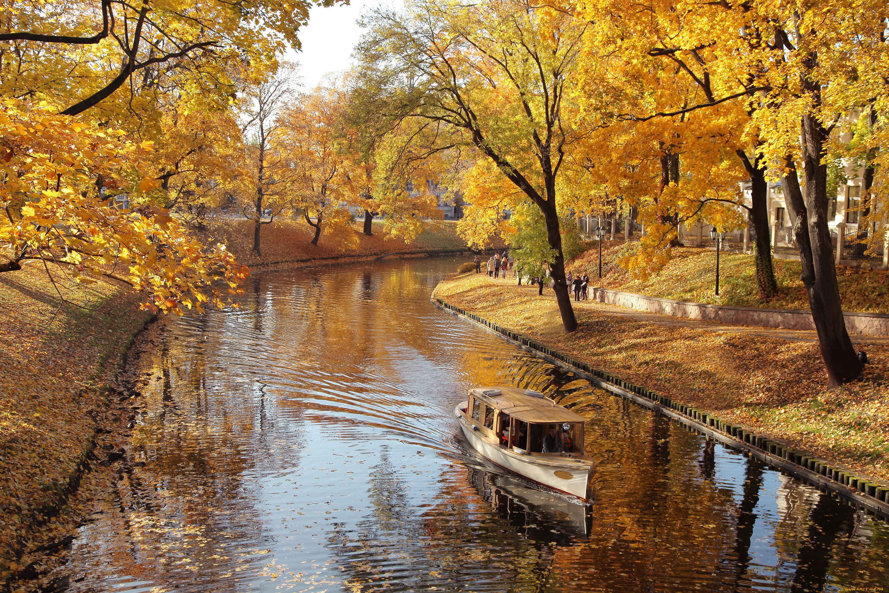 , , park, fall, autumn, boat, river, nature, trees, , , , , , , alley